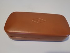 Fossil Eyeglasses Sunglasses Case - Brown with Navy Interior - Clam Shell Design