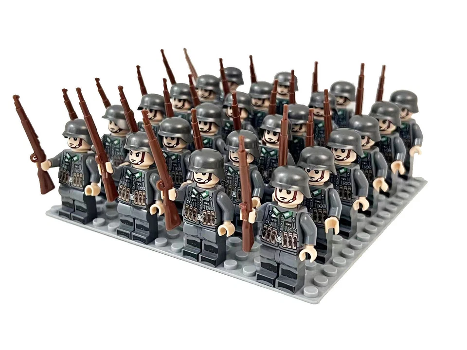 Hot 24pcs/ WW2 Military Figures Set (USA, UK, GER, FRA, SOVIET), DIY Kids Toy Gi - Image 2 of 4