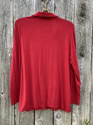 NWT Soma Red Top Long Sleeve Button Down Breathtaking Notch Collar