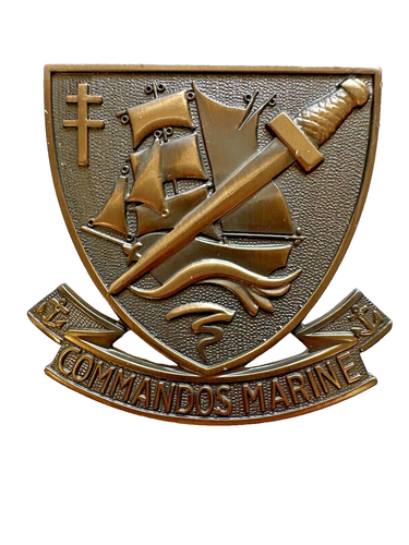 Commandos Marine, Mützenabzeichen, 50 mm, 2 waagerechte Pins