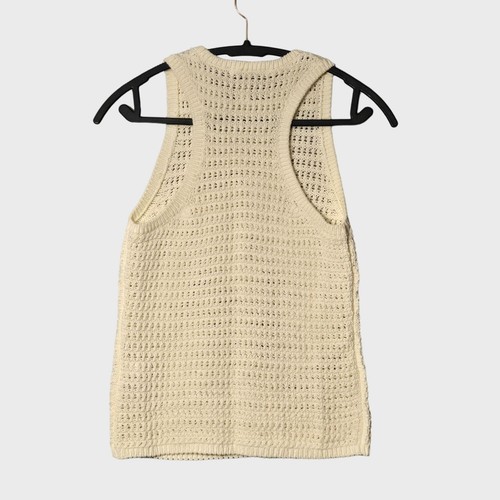 Madewell Häkel-Strick Rundhals Pullover Tank in hellem Elfenbein Größe S Neu mit Etikett - Bild 7 von 10