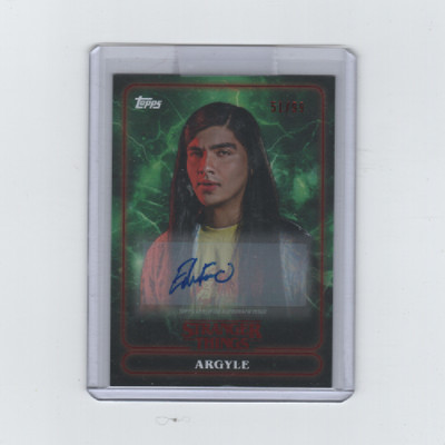2025 TOPPS STRANGER THINGS EDUARDO FRANCO/ARGYLE AUTOGRAPH CARD /99!   #18A