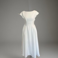 Cider Open Back Boat Neck Maxi Dress White Size XS NWT