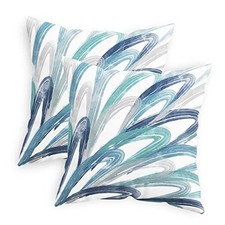 Throw Pillow Cases Pack 18" x 18" Pack of 2 Teal Green Navy Somke Blue Grey