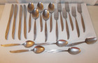 VINTAGE STAINLESS JAPAN ONE SINGLE STAR ATOMIC STARBURST FLATWARE 20 PIECE — photo 1