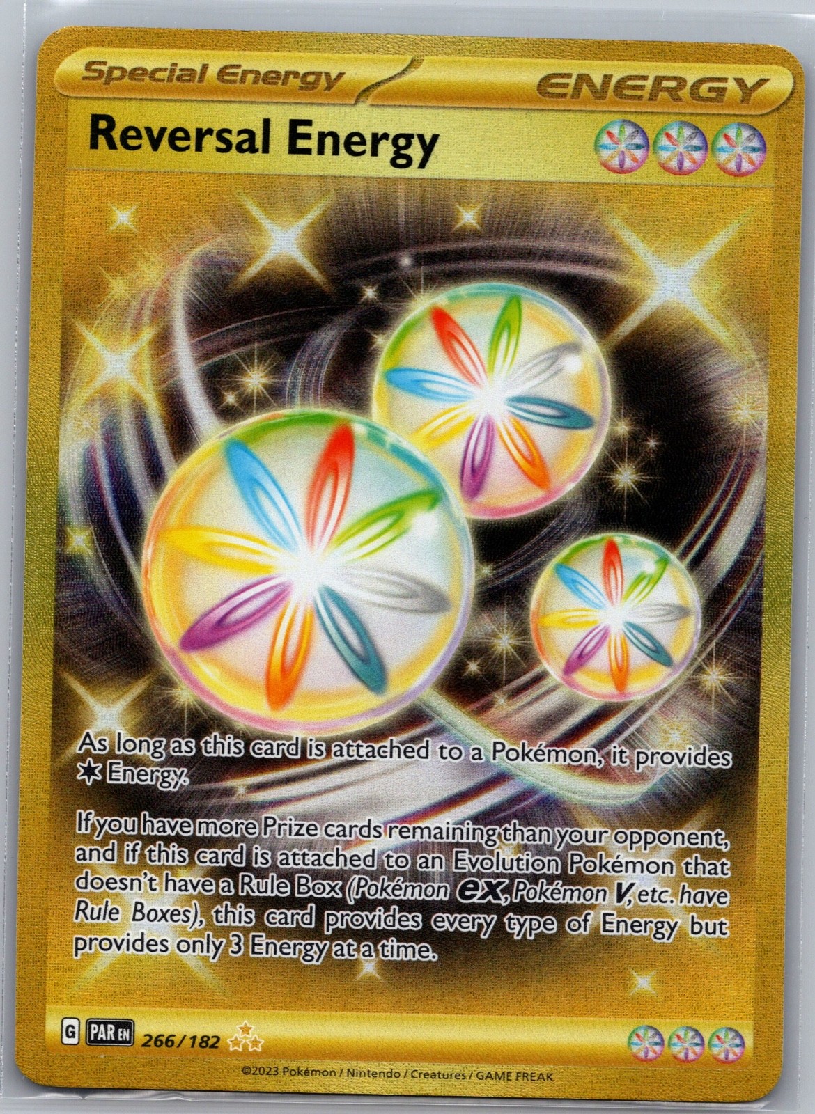 Reversal Energy 266/182 Gold Hyper Rare - Paradox Rift - Pokemon Card - NM