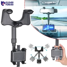 Universal 360° Rotation Car Rearview Mirror Mount Holder Cell Phone GPS Stand