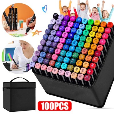 100 Farben Kunst Marker, Alkohol Marker Färbung Dual Tip Künstler Stifte Set