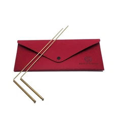 Brass Dowsing Rods - 2Pcs Divining with Bag - Witching Sticks, Red 