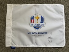 Justin Rose Hand Signed 2023 Ryder Cup Golf Flag with COA