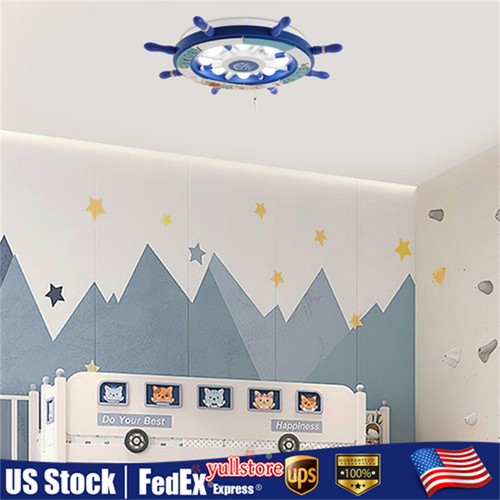 Blue Led Ceiling Modern Blue Ship Rudder Shape Ceiling Light Lamp Fixture Kid's Room ...
