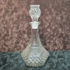 Vintage Anchor Hocking Wexford Clear Diamond cut Decanter & Stopper