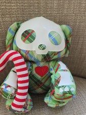 Skelanimals Green Plaid Dax The Dog Puppy With Candy Cane Plush 7  