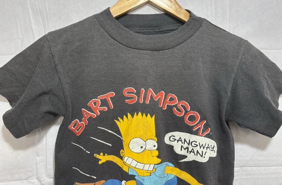 The Simpsons Bart Shirt Youth Kid Child Black Vintage 1990 Skateboard Champion - Image 3 of 4