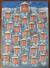 stary kalendarz adwentowy, lata 60., ilustrator i wydawnictwo nieznane