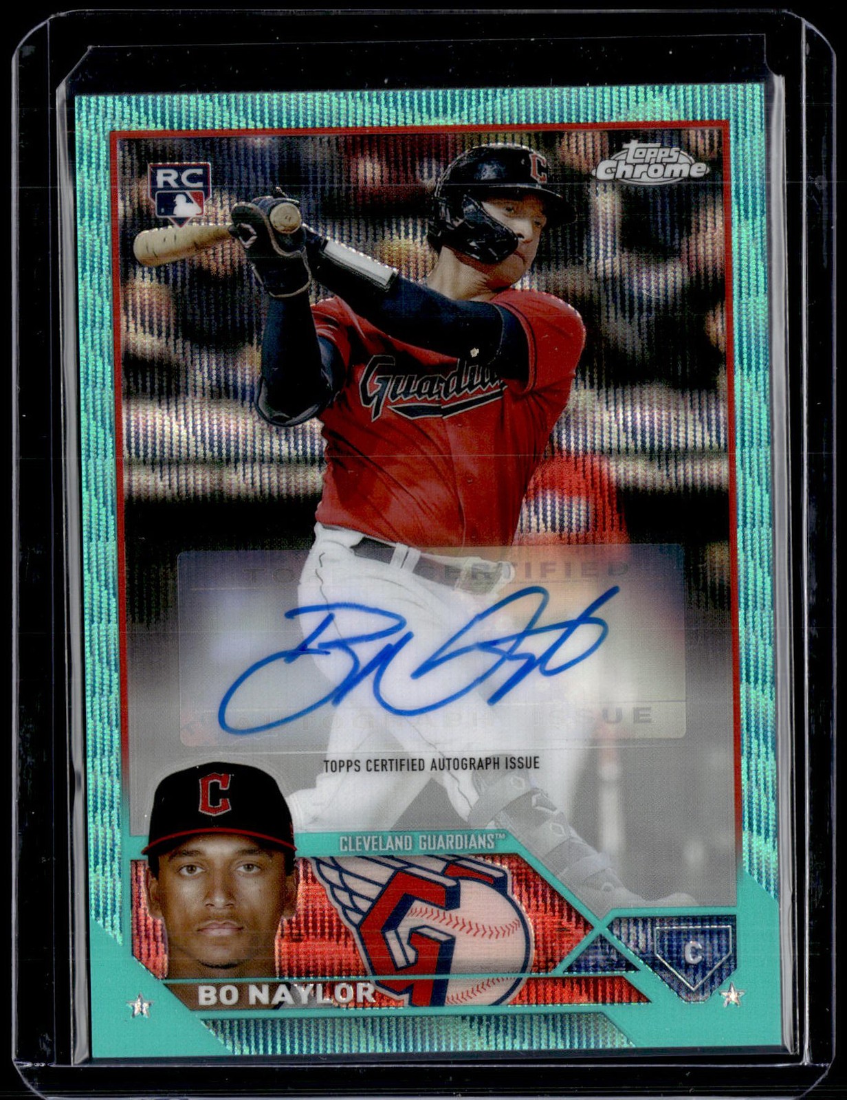 2023 Topps Chrome Update #AC-BN Bo Naylor Autographs Aqua Wave #/199