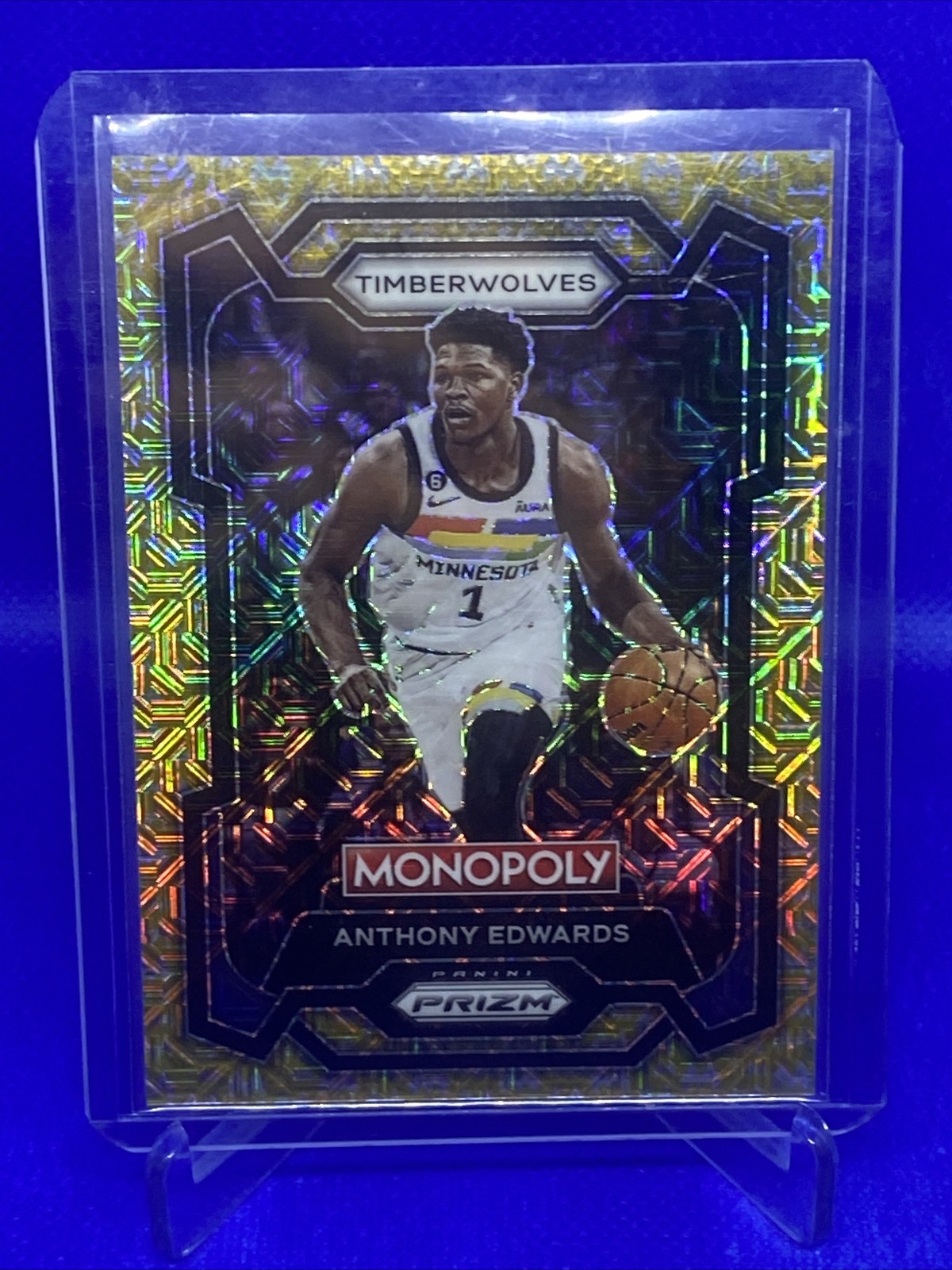 2023-24 Panini Prizm Monopoly - Millionaire Gold Mojo #52 Anthony Edwards /500