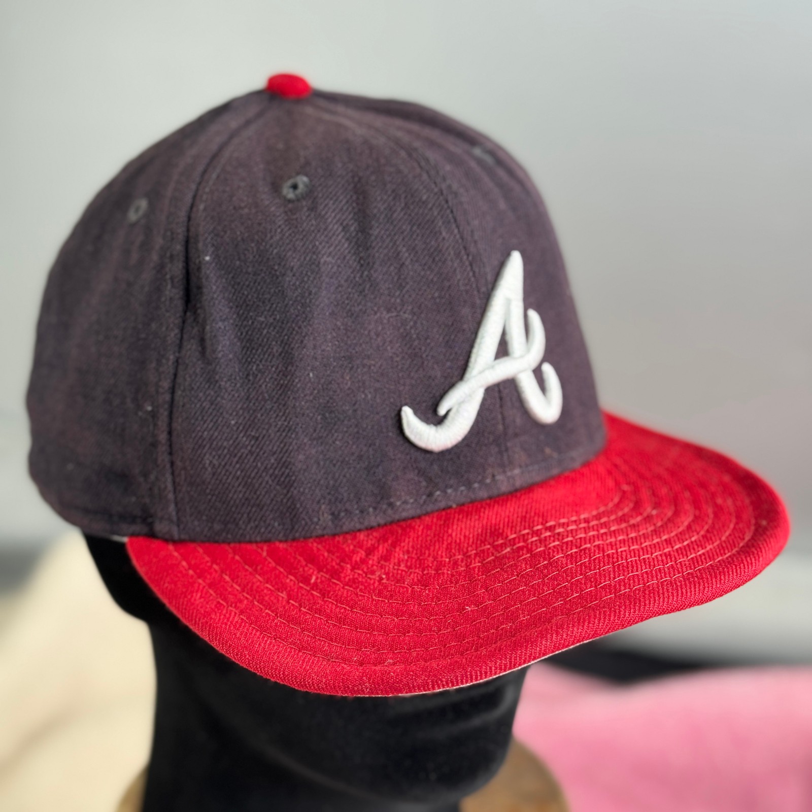 New Era 59FIFTY Atlanta Braves 1995 World Series Patch Fitted 7 5/8 Navy Red