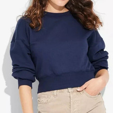 Women's Cropped Sweatshirt - Wild Fable Navy Blue XS