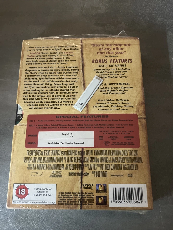 Fight Club DVD Special Edition 2 Disc Set New Sealed - Image 2 of 2