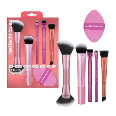 Real Techniques Big Blends Energy Brush + Dual-Sided 6-Piece Set, No Color