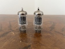 Pair Telefunken 12AU7 ha Ribbed Plate Tubes