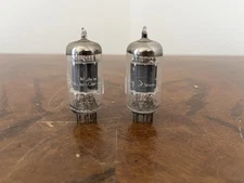 Pair Telefunken 12AU7 ha Ribbed Plate Tubes
