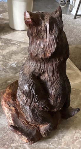 Handmade Hand-Carved Wooden Bear Figurine Sculpture Signed Tim Curley “79”