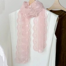 Casual Embroidered Flower Lace Scarf Breathable Mesh Lightweight Sunscreen Shawl