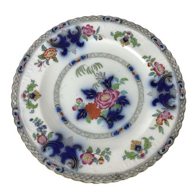 Antique Minton & Hollins Imari Style 9  Dinner Plate Pattern #5835