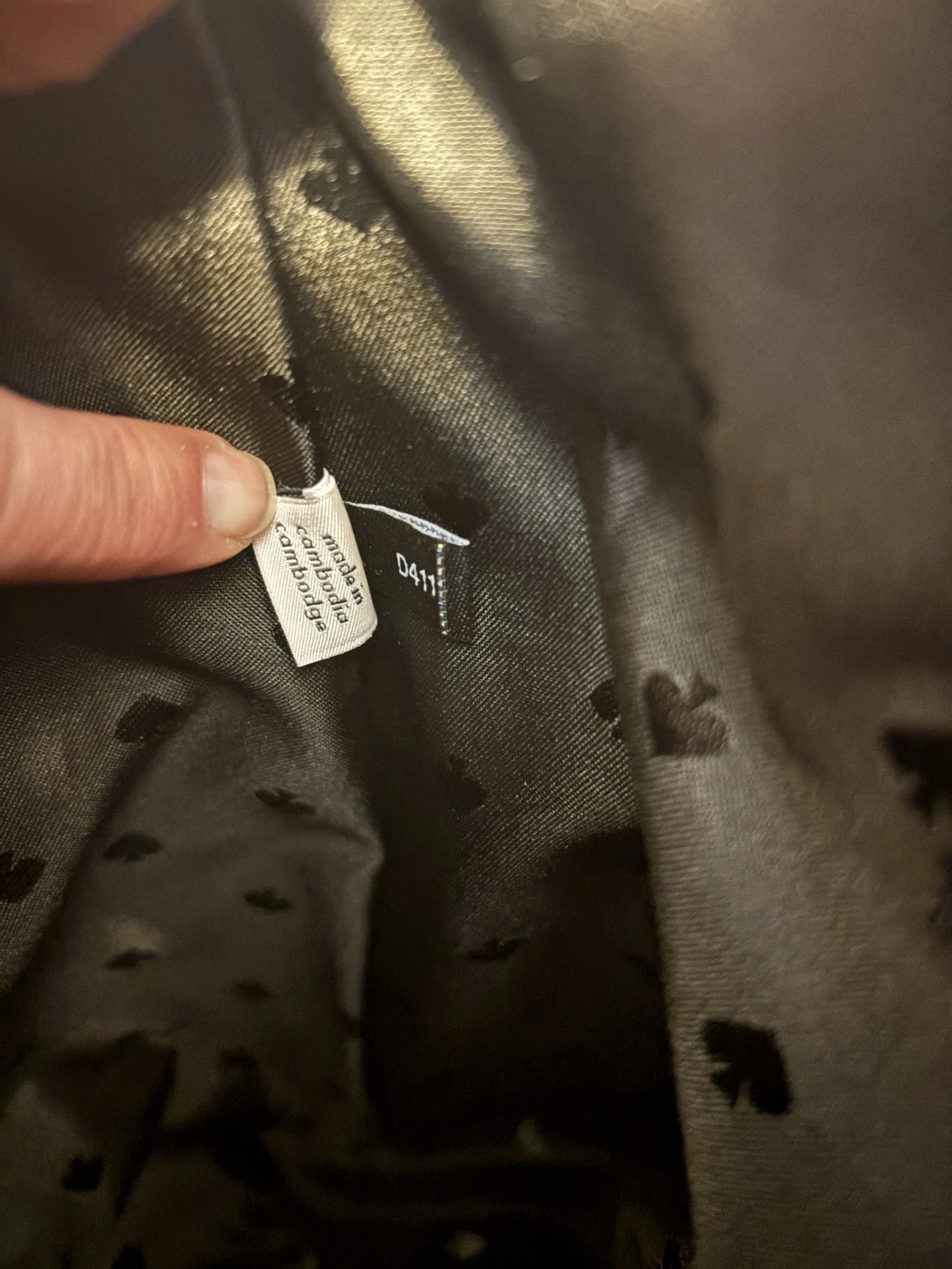 Borsa Kate Spade tessuto glitter K4626 nera nuova con etichette sacchetto antipolvere