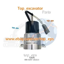 0250-12E2LS1 Excavator solenoid valve for fuel Shut Off stop Solenoid valve