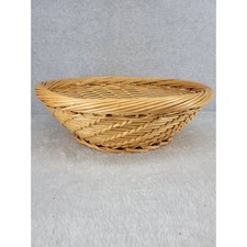 Wicker Basket Bowl Rustic Farmhouse Kitchen Decor Storage Organizer 16"