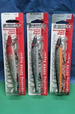 3 Smithwick Suspending Super Rogue 5'' Jerkbait Lure Lot Black Or, Blk Silver NEW