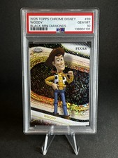 2025 Topps Chrome Disney Woody Black Mini Diamonds /10.  PSA 10.  POP 1.