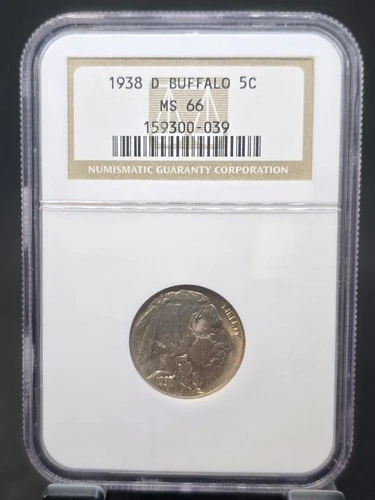 1938 D US Buffalo Nickel 5c NGC MS66