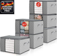 Aufbewahrungstaschen Set 6 StüCk FüR Kleidung Bettdecken Kissen Organizer Grau