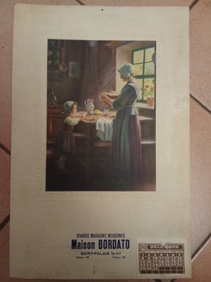 ALTER WERBEKALENDER-GROSSE GESCHÄFTE/HAUS BORDATO. HEILIGER PALAST.1935.