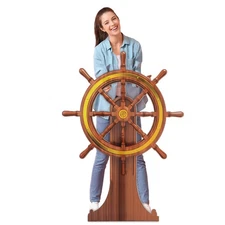 4 Feet Nautical Party Decorations Ship Wheel Cardboard Cutout Stand up Large ...