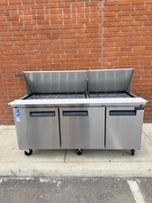 Dukers DSP72-30M-S3 72 1/2" Sandwich/Salad Prep Table w/ Refrigerated Base, 115v