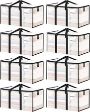 ukeetap 8 Pack Extra Large Clothes Storage Bins with Lids, Clear