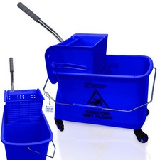 Mop Bucket with Wringer Blue Heavy Duty Cleaning Bucket on Wheels