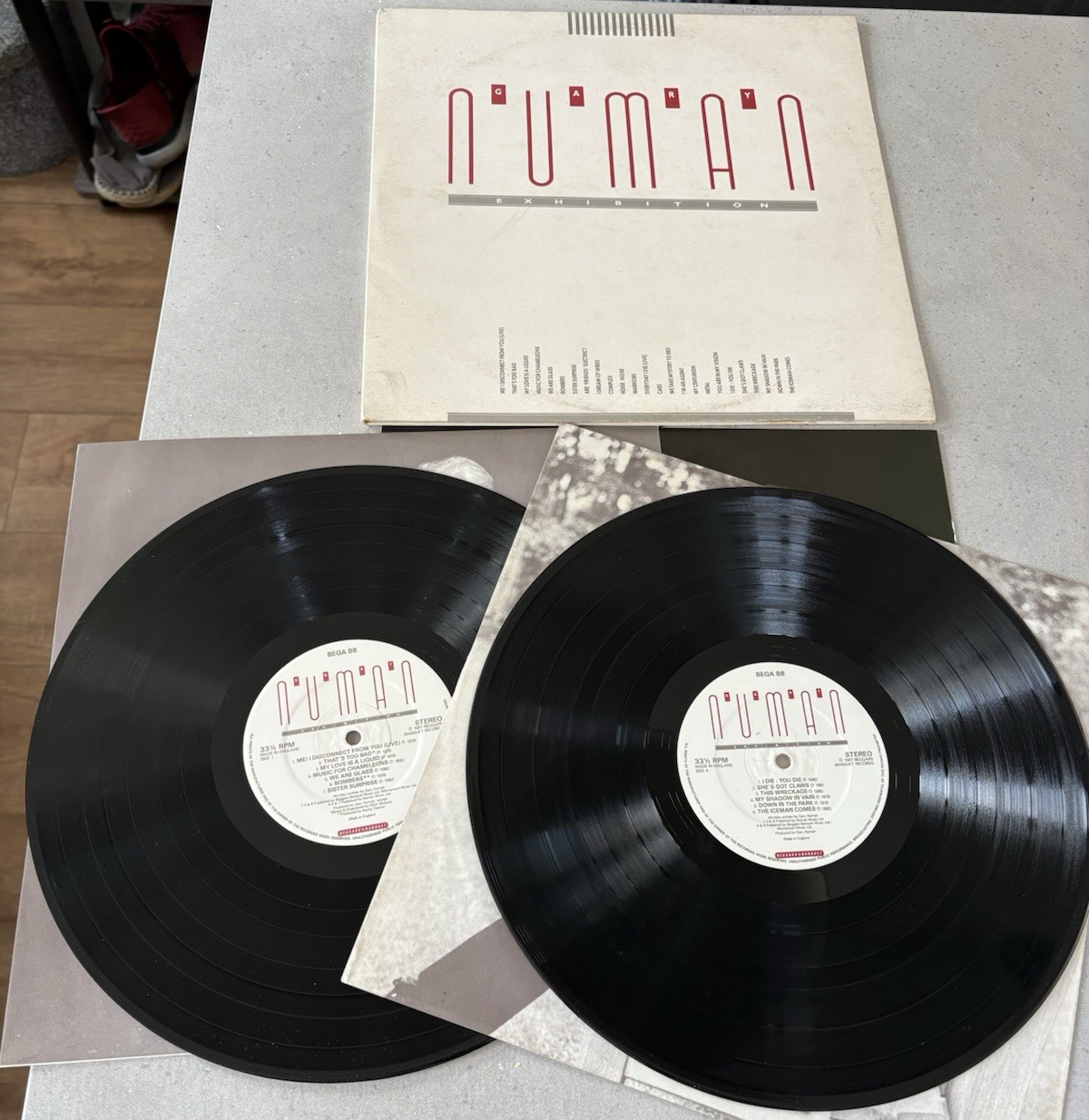 GARY NUMAN - The Exhibition : Double 12"" Lp Vinyl - A1/B1/C1/D1 - 1987 B BANQUET