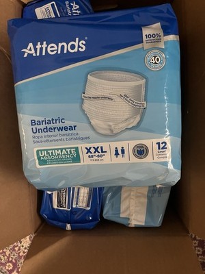 Attends Bariatric Adult diapers,   Underwear XXL AU50 Super Absorbent Core 12 Ct