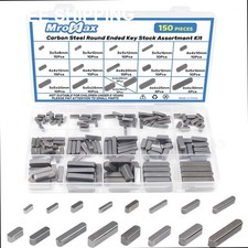 150Pcs Carbon Steel Round Ended Feather Key Set Parallel Drive Shaft Keys 16 Siz