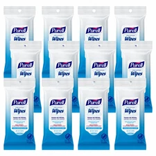 Purell Hand Sanitizing Wipes Flow Packs, Clean Scent, 20 Wipes Per Pack, 28PK