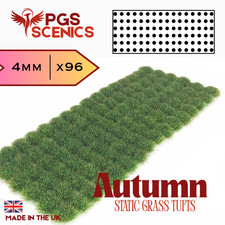 Autumn 4mm static grass tufts - Model Scenery Wargame Railway Diorama HO Train