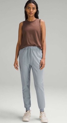 Lululemon Keep Moving Jogger Women s 14 Gray Nulu Full Length High Rise EUC
