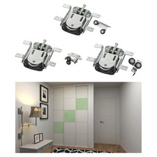 Gruppo rulli per ante a specchio Ruote per ante scorrevoli Parti dell'armadio