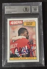 Charles Haley Signed  1987 Topps Rookie Card - Beckett Auto Grade 10 49ers